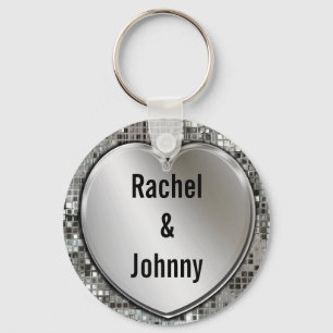 Any Names On Silver Heart Keychain