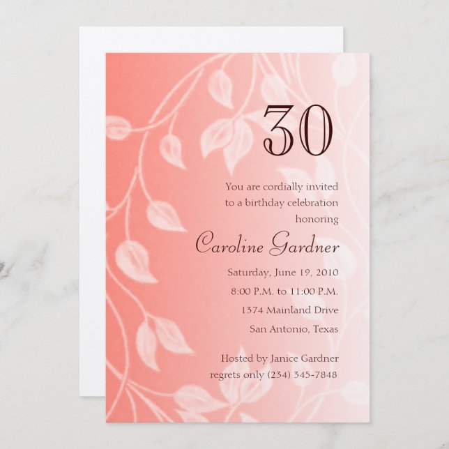 Any Number Birthday Invitation (Front/Back)