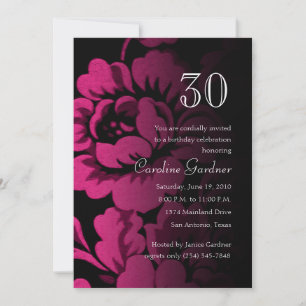 Any Number Birthday Invitation Rose Damask