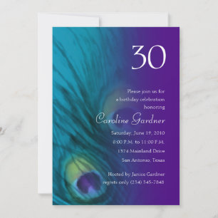 Any Number Birthday Peacock Fantasy Set 1110 Invitation