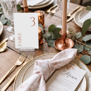 ANY NUMBER Simple Terracotta Wedding Table Number