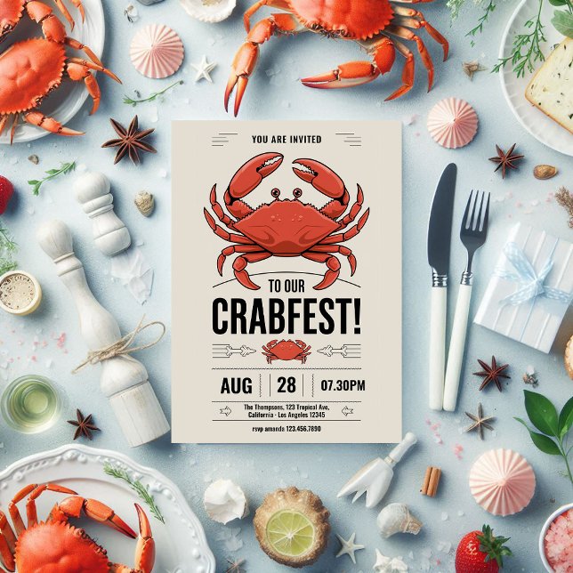 Any occasion Crab Fest Party Invitation (Any occasion Crab Fest Party Invitation)