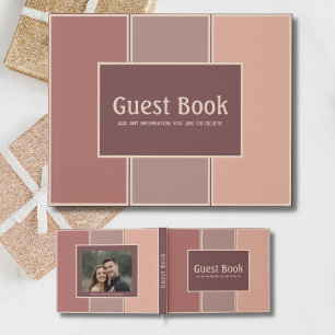 Any Occasion Guest Book Antique Dusty Rose Colours