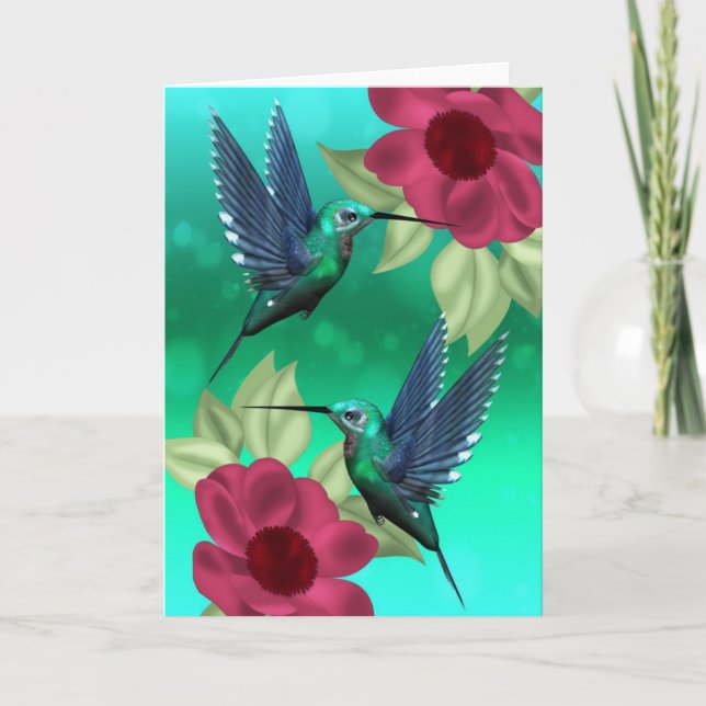 Any Occasion Humming Bird Greeting Card (Front)