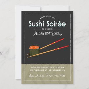 Any Occasion Modern Sushi Soirée Dinner Party Invitation