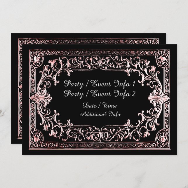 Any Occasion Rose Gold Frame Invitation (Front/Back)