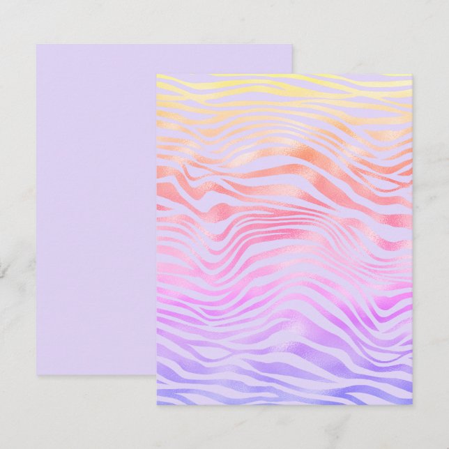Any Occasion Silver Zebra Stripes Blank Card (Front/Back)