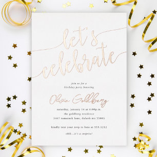 Any Occassion Let's Celebrate Foil Invitation