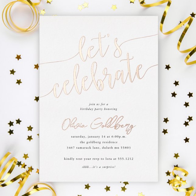 Any Occassion Let's Celebrate Foil Invitation (Creator Uploaded)