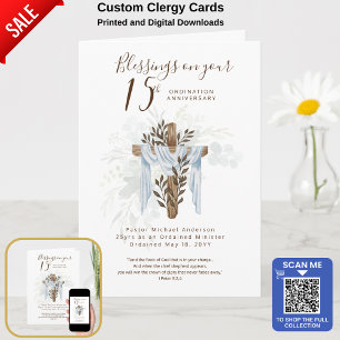 ANY ORDINATION ANNIVERSARY Priest Pastor Minister Card