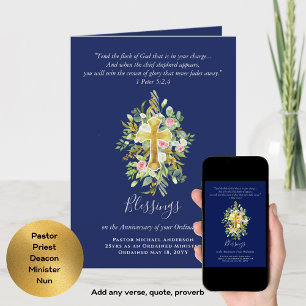 ANY ORDINATION ANNIVERSARY Priest Pastor Minister  Card