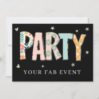 * Any PARTY DIY Invite NEON Event Colourful