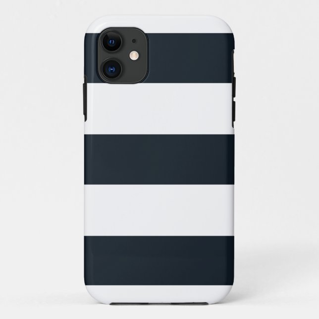 Any Phone Case Striped White & Black (Back)