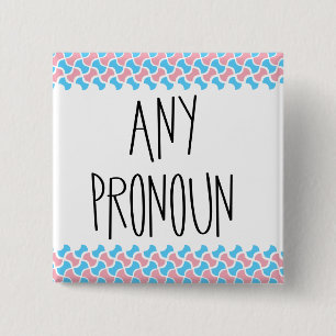 Any Pronoun 15 Cm Square Badge