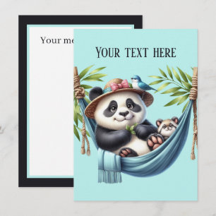 Any purpose Mummy Baby panda bear add message Card