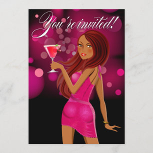 Any Purpose Party Celebration fuschia Invitation