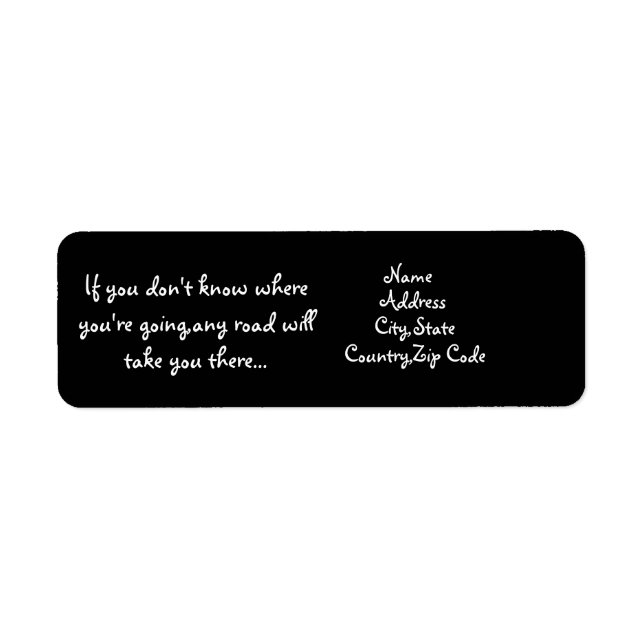 Any Road-avery label Return Address Label (Front)