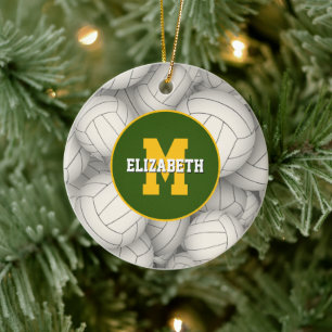 any school club fav team colours custom volleyball ceramic ornament