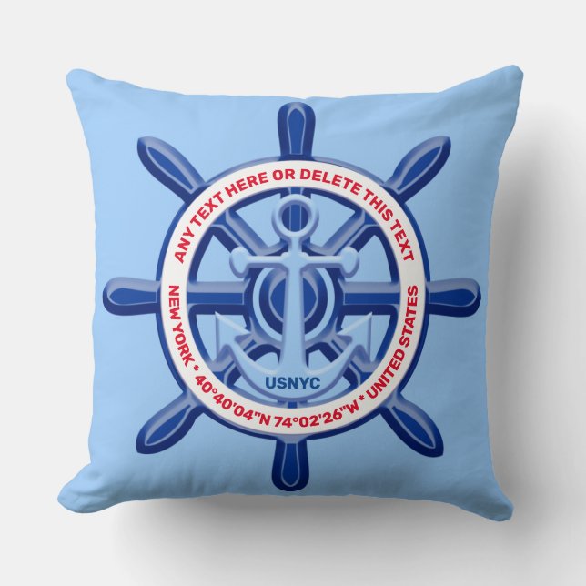 Any Sea Port, Ship, Country Customisable, Travel Cushion (Front)