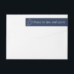 Any Text Bird of Peace Navy Holiday Return Address Wrap Around Label<br><div class="desc">Wish family and friends the simple gift of peace for the holidays with these navy blue and white return address labels. All text on this template is easy to customise to include any wording, such as Merry Christmas, Happy Holidays, Happy Hanukkah, Seasons Greetings, Cheers to the New Year etc. Design...</div>