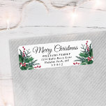Any Text Christmas Holly & Berries Return Address Return Address Label<br><div class="desc">Add a stylish finishing touch to holiday card envelopes with elegant customised return address labels. All text on this template is simple to personalise to include any wording, such as Merry Christmas, Happy Holidays, Seasons Greetings, New Year Cheers etc. As an option, change script typography to family name, and use...</div>