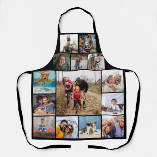Any Text Family Photo Collage  Apron