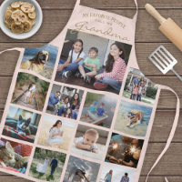 Any Text Family Photo Collage Grandma Blush & Gold