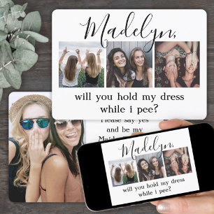 Any Text Funny Maid of Honour / Bridesmaid Proposa Invitation