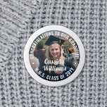 Any Text Graduation Photo Congratulations Modern 3 Cm Round Badge<br><div class="desc">Say congratulations and show your pride for the graduate with cool customised photo buttons / badges. (IMAGE PLACEMENT TIP: An easy way to centre a photo exactly how you want is to crop it before uploading to the Zazzle website.) All text is simple to personalise with name, class year, school,...</div>