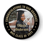 Any Text Graduation Photo Elegant Black and Gold