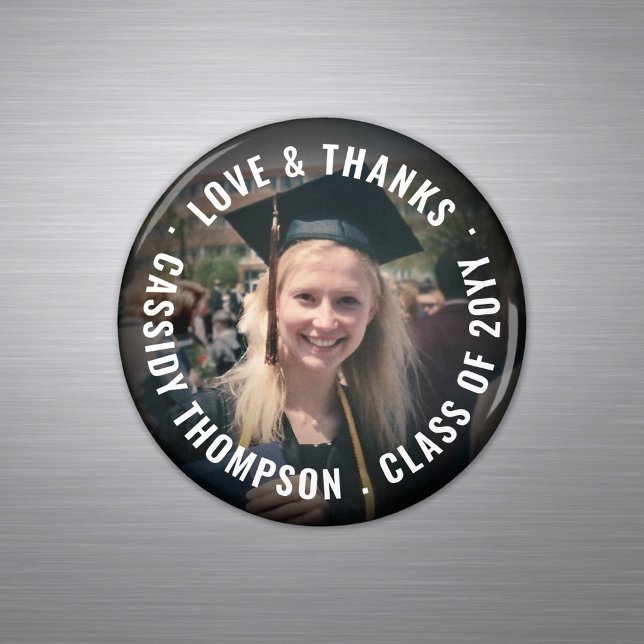 Any Text Graduation Thank You Photo Party Favor Magnet (Creator Uploaded)