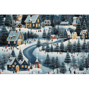 Any Text Happy Holidays Village Holiday Card
