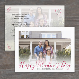 Any Text New Address Valentine's Day Photo Moving Announcement Postcard
