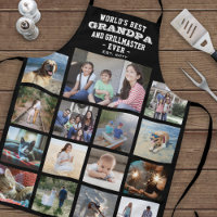 Any Text Photo Collage Best Grandpa Ever Black