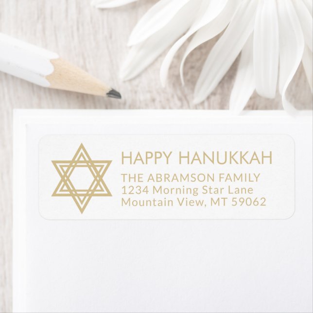 Any Text Star of David Hanukkah Return Address Label (Insitu)