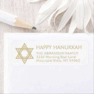 Any Text Star of David Hanukkah Return Address Return Address Label