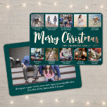 Any Text Teal 11 Photo Collage Trendy Script Foil Holiday Card<br><div class="desc">Send stylish joyful greetings and share 11 of your favourite pictures with a custom photo collage teal and rose gold foil holiday card. All text on this template is simple to personalise to include any wording, such as Merry Christmas, Happy Holidays, Seasons Greetings, New Year Cheers etc. (IMAGE PLACEMENT TIP:...</div>