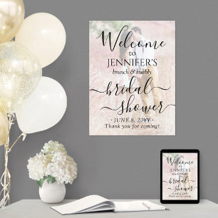 Any Theme Bridal Shower Photo Text Overlay Welcome Poster
