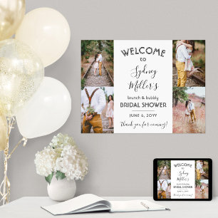 Any Theme Bridal Shower Welcome 4 Photo Collage Poster