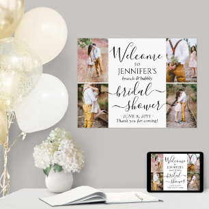 Any Theme Bridal Shower Welcome 4 Photo Collage Poster