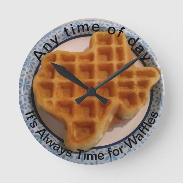 Any Time of Day Waffle Kitchen Clock (Front)