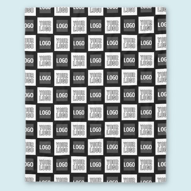 Any Two Logos or Images Repeating Pattern Fleece Blanket (Creator Uploaded)