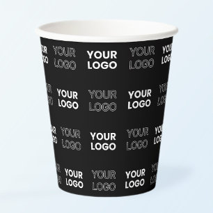 Any Two Logos or Images Repeating Pattern Paper Cups