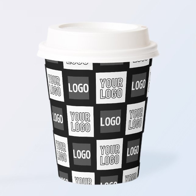 Any Two Logos or Images Repeating Pattern Paper Cups (Creator Uploaded)