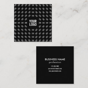 Any Uploaded Image Design or Logo   Unique Patten Square Business Card