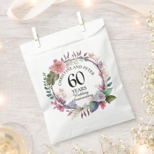 Any Wedding (60) Elegant Floral Anniversary Favour Bag