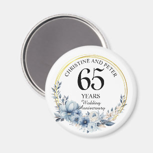 Any Wedding (65) Elegant Blue Floral Anniversary Magnet