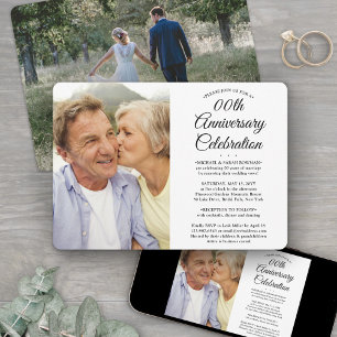 ANY Wedding Anniversary 2 Photo Elegant Party Invitation