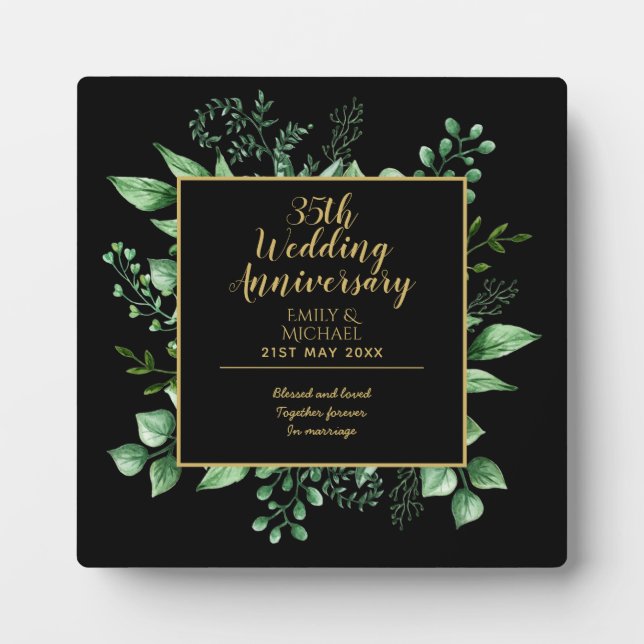 ANY Wedding Anniversary Gift - Personalised Plaque (Front)