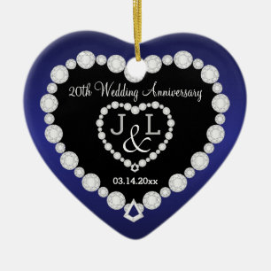 Any Wedding Anniversary Sapphire Blue DIY Text Ceramic Tree Decoration